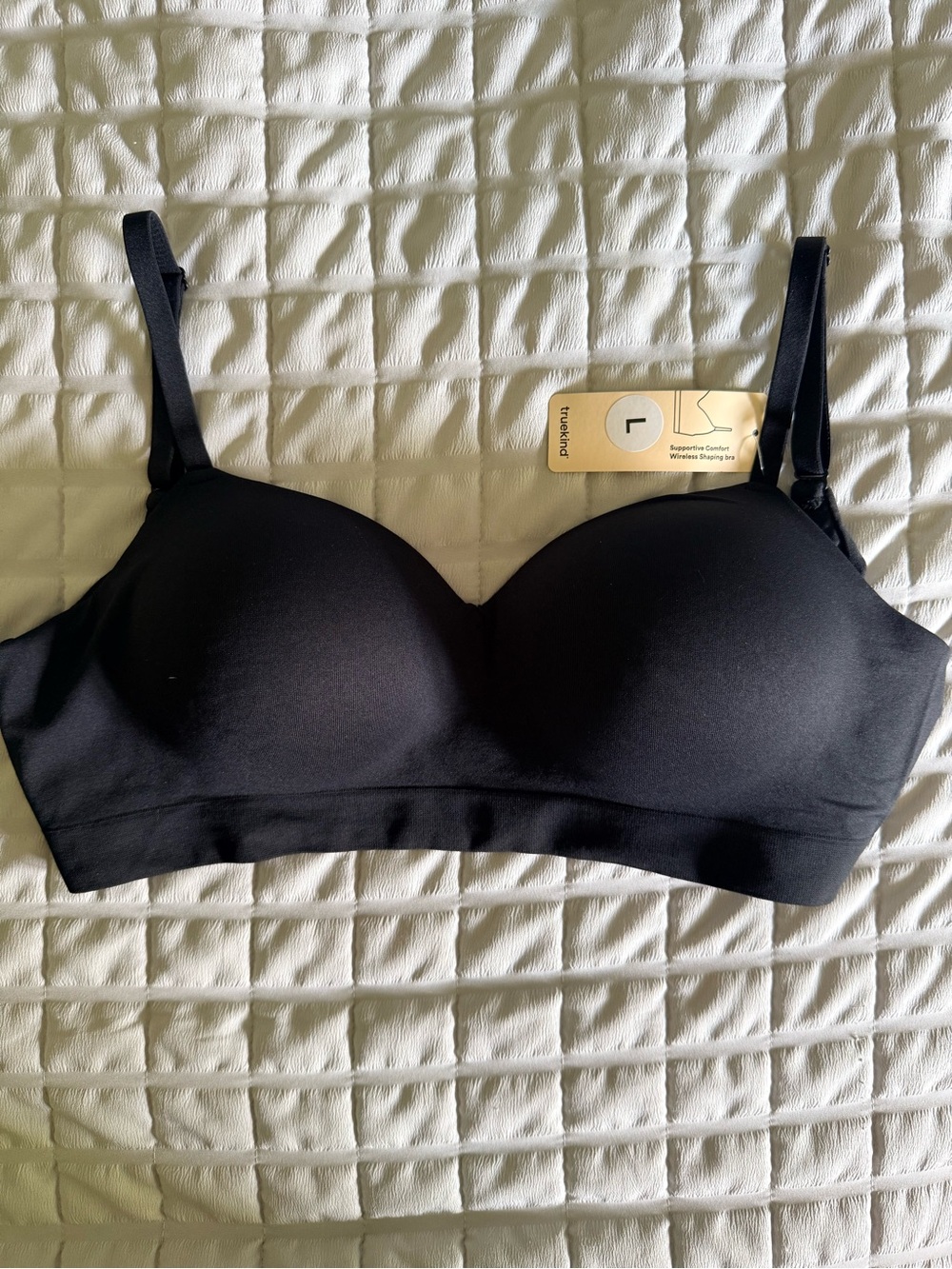 Truekind Black Seamless Wireless Comfort Bra - L NWT